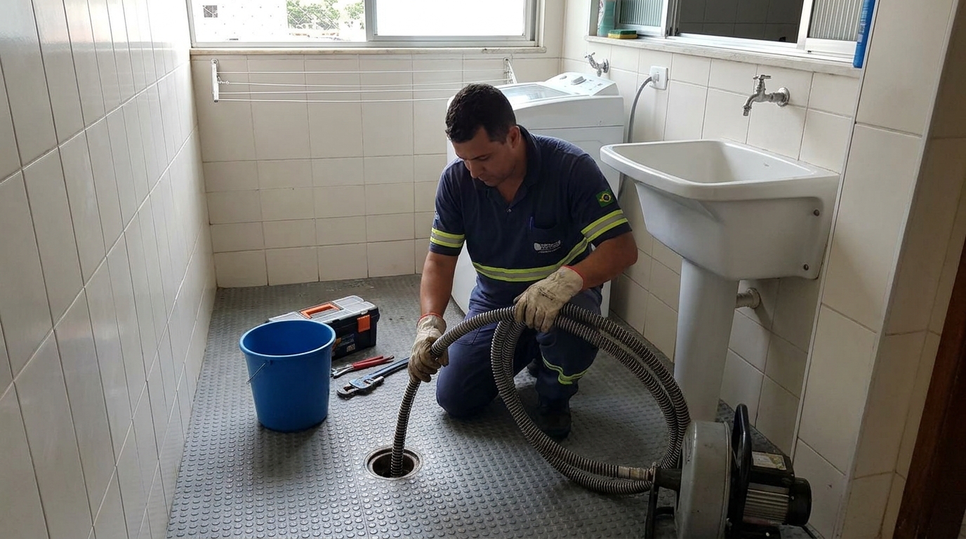 Desentupimento de ralo residencial em Divinópolis‑MG