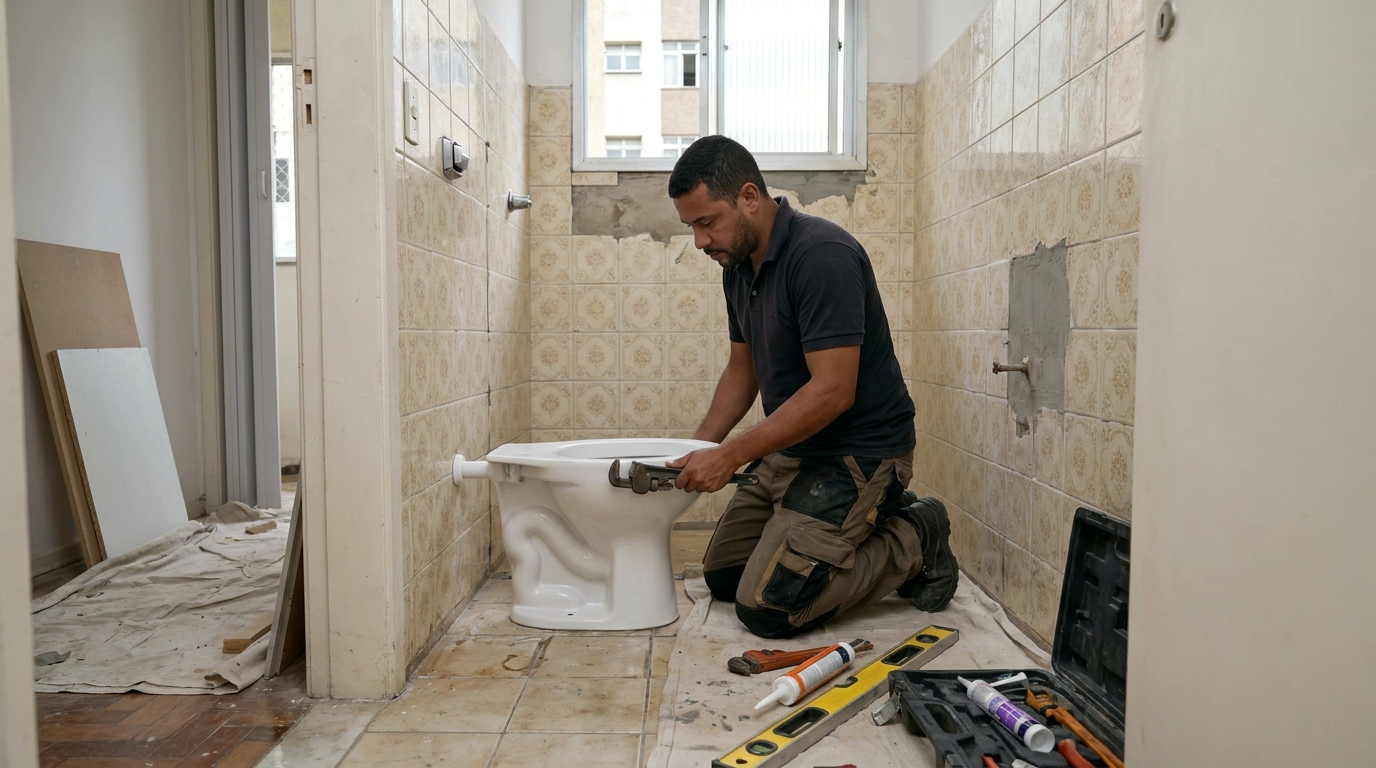 Instalação de vaso sanitário profissional em Divinópolis‑MG