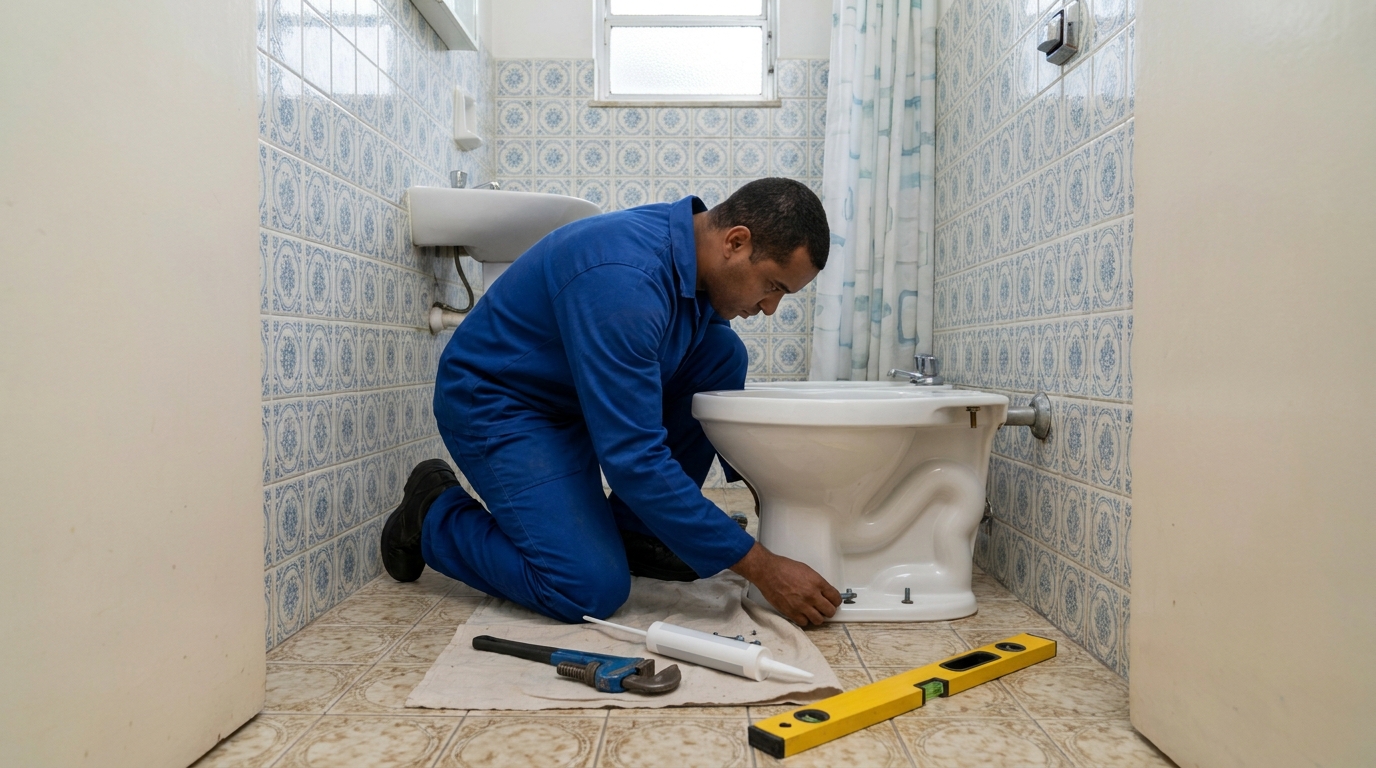 Instalação de vaso sanitário residencial em Divinópolis‑MG